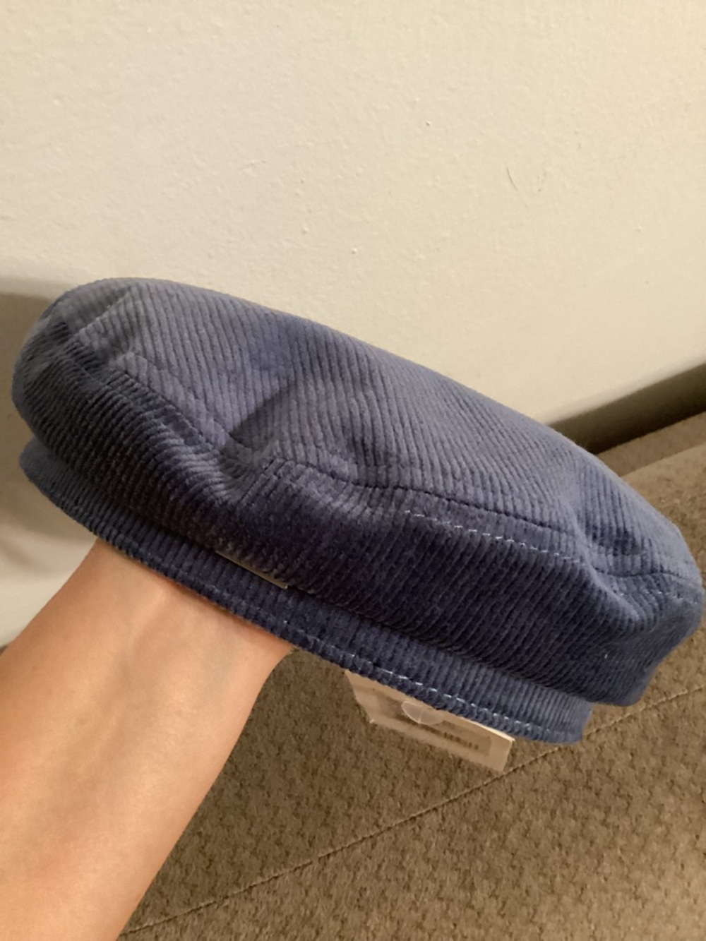 Brixton Navy Corduroy Baker Boy Cap/ Unisex Style Fiddler Beret Hat Cap Joe Blue